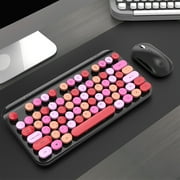 XiYin Wireless Keyboard And Mouse USB Interface Driver Ergonomic Design Multimedia Combination Key Vintage Typewriter Style Mixed Color Office Keyboard wireless keyboard and mouse